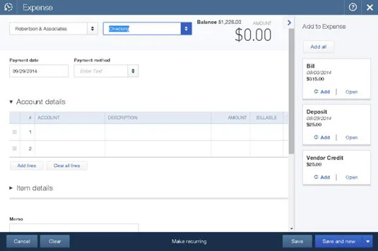Eladói hitel rögzítése a QuickBooks Online-ban