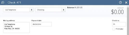Hogyan rendeljünk csekket számlákhoz vagy tételekhez a QuickBooks Online-ban