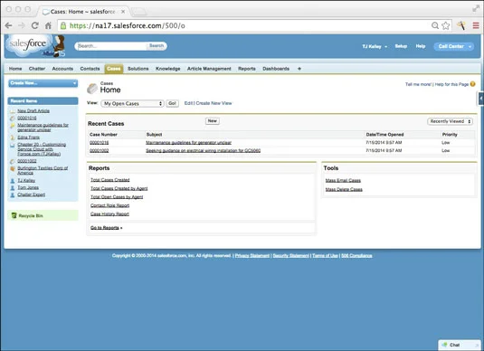 Nézetek létrehozása a Salesforce.com Service Cloudban