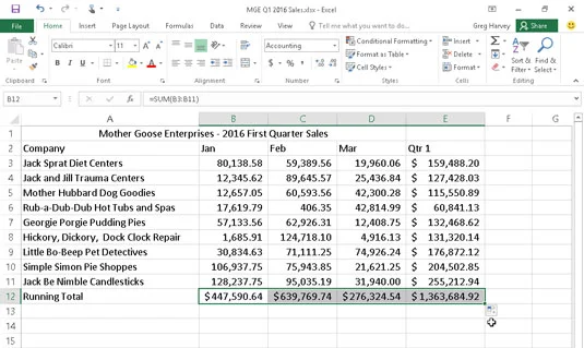 Kaip nukopijuoti formules naudojant automatinį pildymą programoje „Excel 2016“.