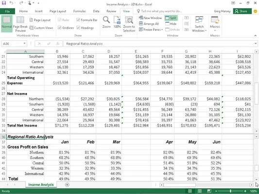 Како поделити радни лист у Виндовс у програму Екцел 2016