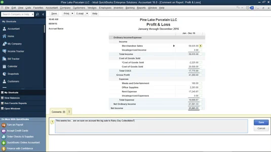 Как да редактирате и пренареждате отчети в QuickBooks 2016