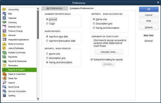 A jelentések testreszabása a QuickBooks 2016-ban