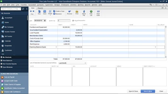 A hiányzó számok megadása a QuickBooks 2016 számladiagramjának véglegesítéséhez