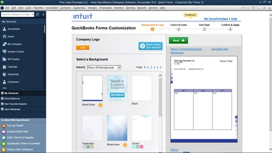 A számlák és jóváírási jegyzetek testreszabása a QuickBooks 2016-ban