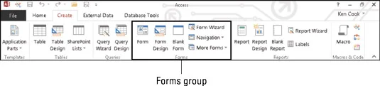 Veidlapu ģenerēšana programmā Access 2016