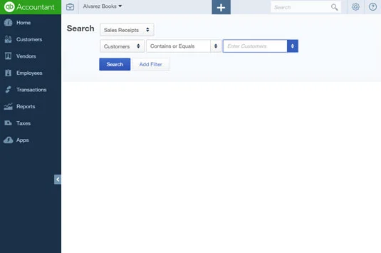 Tranzakciók keresése a QuickBooks Online ügyfélcégben