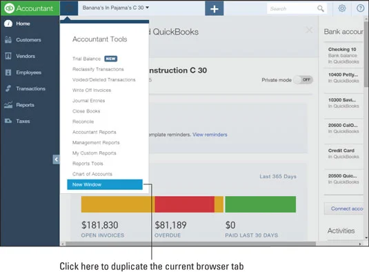 Лесно навигирайте в QuickBooks онлайн от фирмата на клиента