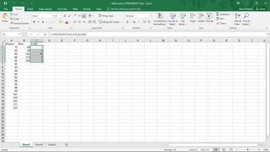 Πώς να χρησιμοποιήσετε τη συνάρτηση FREQUENCY στο Excel