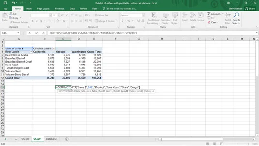Argumenty funkcie GETPIVOTDATA v Exceli