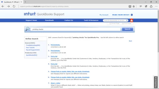 Hogyan böngészhet az Intuit QuickBooks terméktámogatási webhelyén