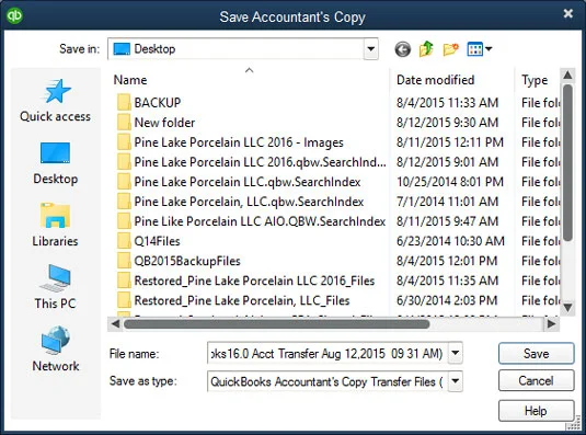 Hogyan készítsünk könyvelői másolatot a QuickBooks adatfájlról