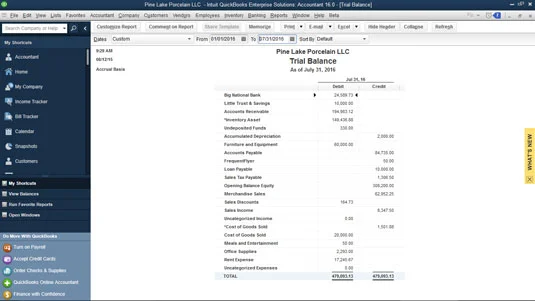 Könyvelői és adózási jelentések a QuickBooks 2016-ban