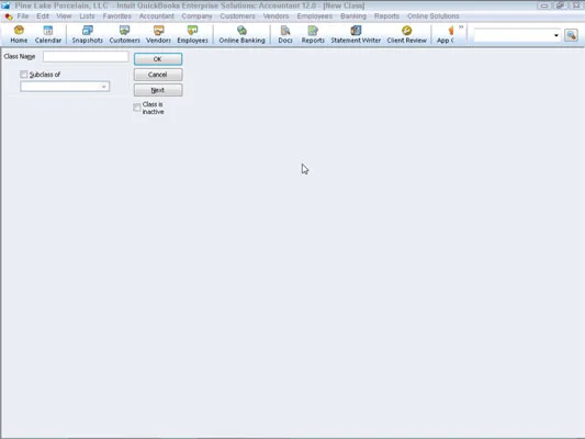 Как да настроите класове в QuickBooks 2012