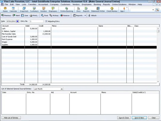 Határozza meg a kezdő próbaegyenleget a QuickBooks 2012 telepítésekor