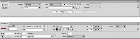 Slik bruker du Property Inspector i Adobe Dreamweaver CS6