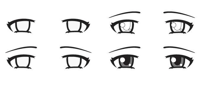 Vienkāršākais veids, kā uzzīmēt anime acis