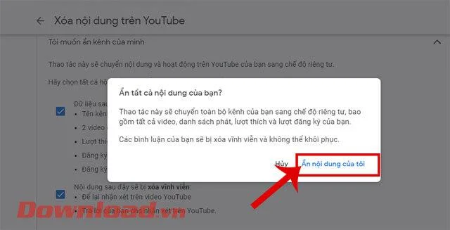 Navodila za začasno skrivanje Youtube kanala