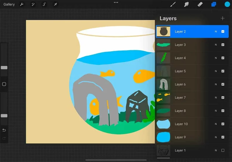Kako ustvariti učinek izrezanega papirja v Procreate