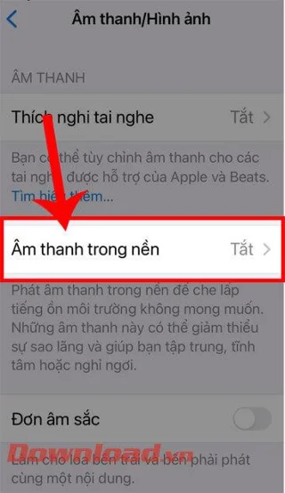 Utasítások a háttérhang bekapcsolásához iOS 15 rendszeren