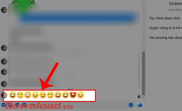 Navodila za pošiljanje sporočil Facebook Messenger z uporabo ikon