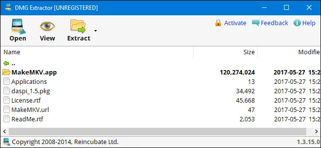 Как да отворите DMG файлове в Windows