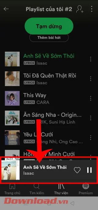 Инструкции за включване/изключване на смесването на песни в Spotify