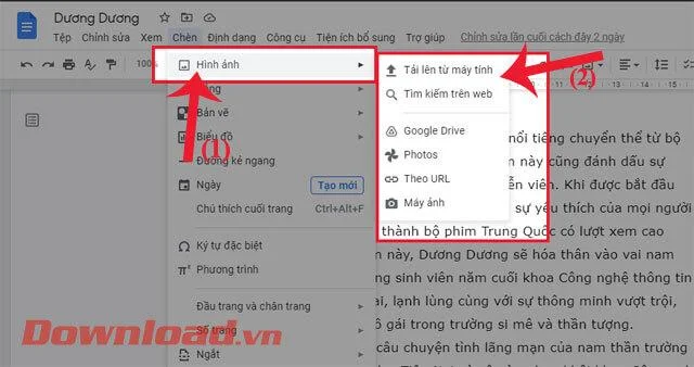 Navodila za vstavljanje slik pred ali za besedilom v Google Dokumentih