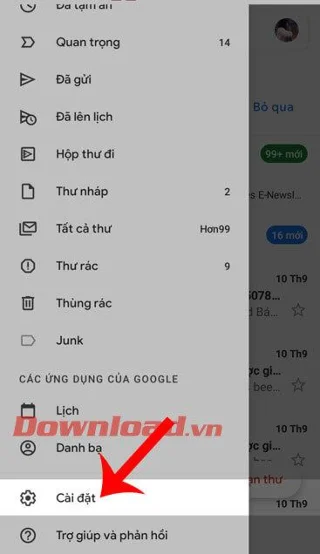 Navodila za vklop načina temnega ozadja za Gmail v telefonu