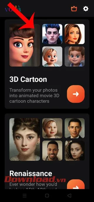 Norādījumi animētu attēlu izveidei, izmantojot Voilà AI Artist savā tālrunī