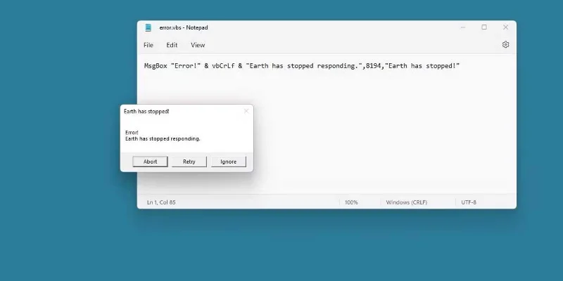 Kā izveidot viltotus kļūdu ziņojumus sistēmā Windows