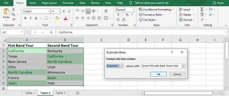 Cách so sánh hai cột trong Excel