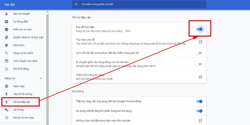 Navodila za omogočanje funkcije Live Caption v brskalniku Chrome