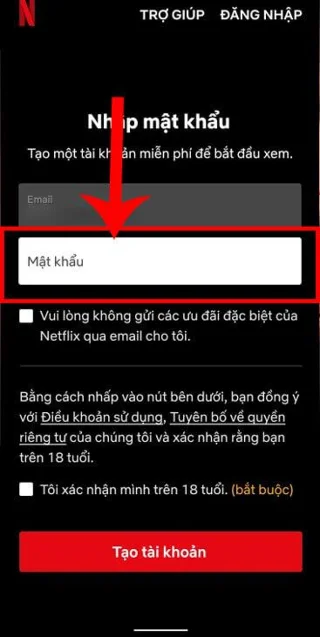 Navodila za registracijo za brezplačno gledanje Netflixa na telefonih Android - korak 2