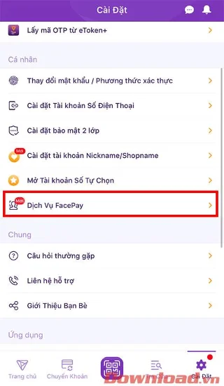 Norādījumi Facepay reģistrēšanai TPBank aplikācijā