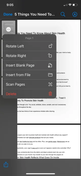 PDF-fájlok szerkesztése iPhone-on a Fájlok alkalmazással