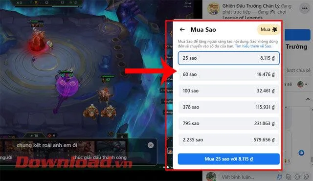 Navodila za dodeljevanje zvezdic igralcem iger na Facebook Gaming