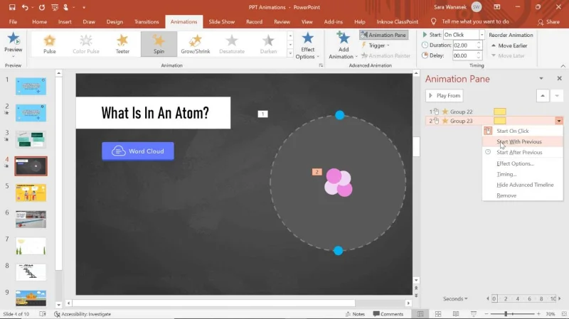 Как да добавите Spin ефект в PowerPoint