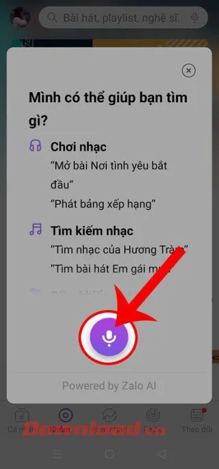 Navodila za iskanje imen glasbe in pesmi z virtualnim pomočnikom na Zing MP3