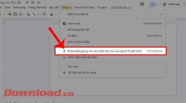 Kako z glasom vnesti vsebino predstavitve v Google Predstavitve