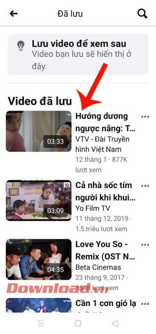 Navodila za iskanje shranjenih videoposnetkov na Facebooku