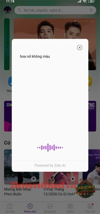 Navodila za iskanje imen glasbe in pesmi z virtualnim pomočnikom na Zing MP3