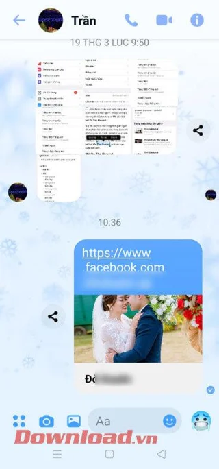 Norādījumi personisko saišu nosūtīšanai, izmantojot Facebook Messenger ziņas
