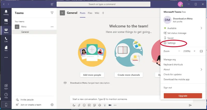 Как да превключите виетнамски интерфейс за Microsoft Teams
