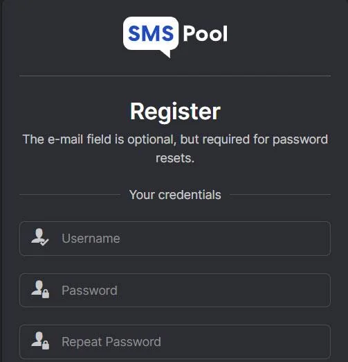 Kā izveidot SMSPool kontu