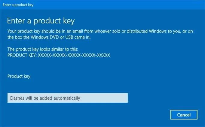 Kako spremeniti ključ izdelka v sistemu Windows 10