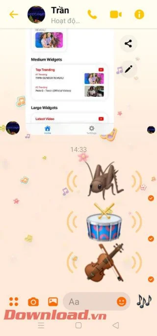 Navodila za pošiljanje ikon, ki oddajajo zvok, na Facebook Messenger