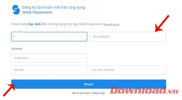 Navodila za registracijo računa SHub Classroom