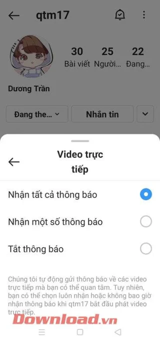 Navodila za vklop obvestil o prenosu v živo na Instagramu