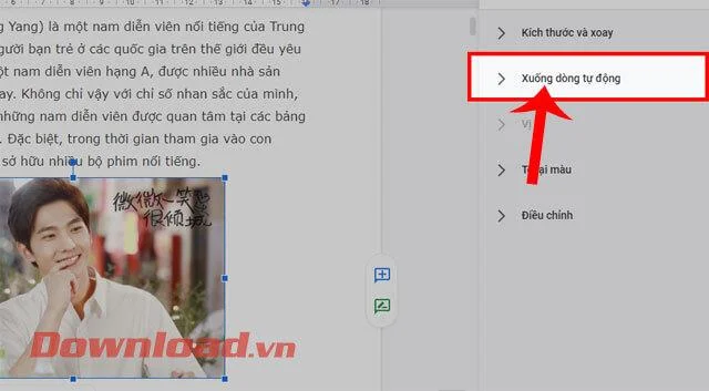 Navodila za vstavljanje slik pred ali za besedilom v Google Dokumentih